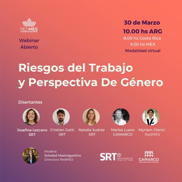 Primer evento virtual sobre “Seguros, Riesgos y Perspectiva de Género” de RedMES